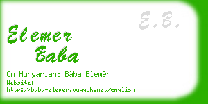 elemer baba business card